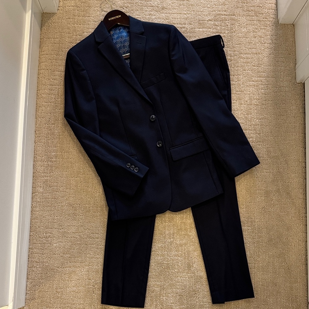 TALLIA Dark Blue Suit Set Blazer and Dress Pants